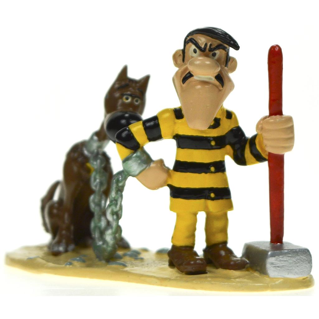 Figurine métal Lucky Luke Joe Dalton enchaîné à Rantanplan (Pixi)
