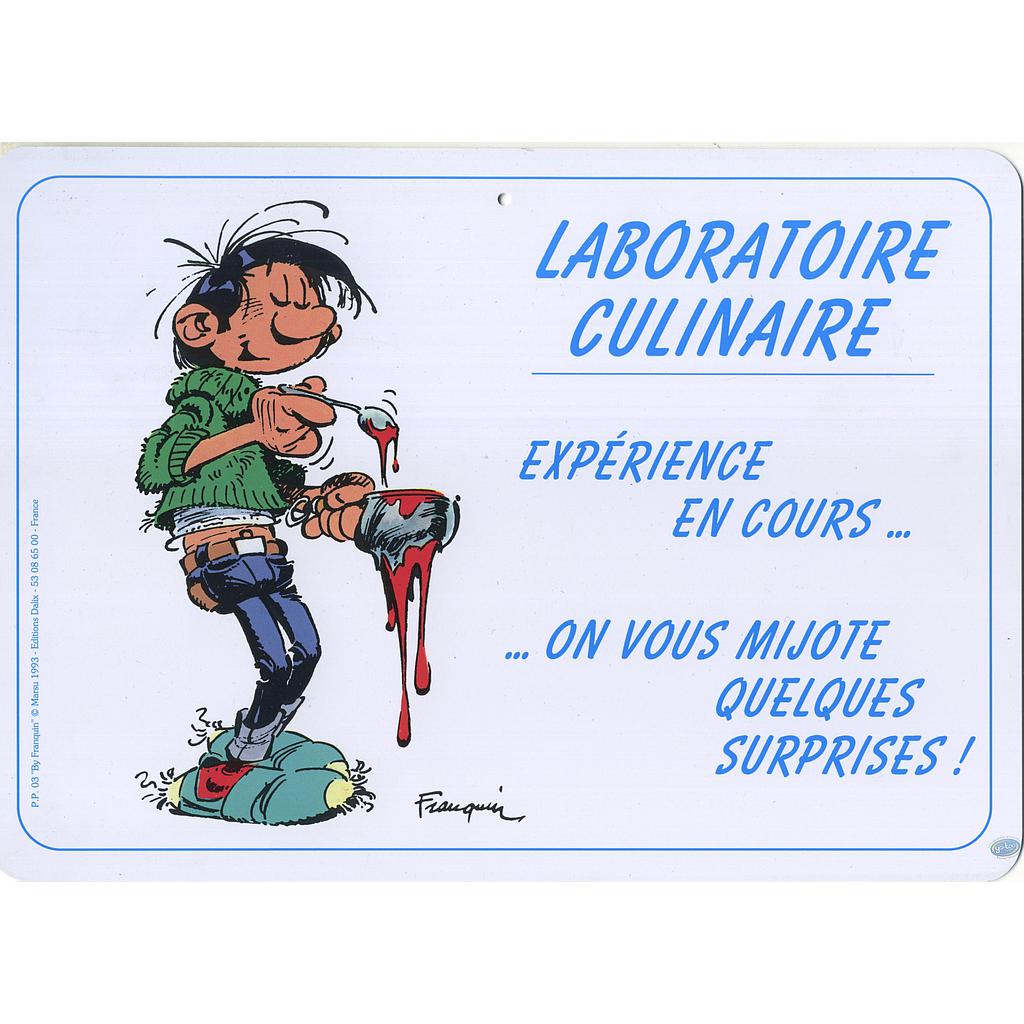 Pancarte déco. La bo culinaire. Expérience en cours