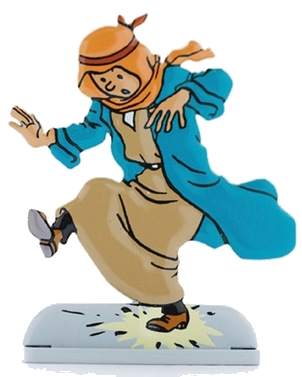Figurine métal Tintin en relief – Au pays de l’or noir