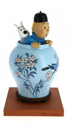 Figurine résine Tintin - Les icônes - Potiche du Lotus bleu