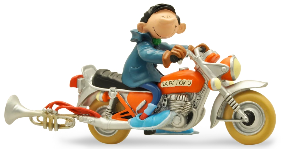 Figurine résine Gaston Lagaffe - Moto Sapetoku (Collectoys)