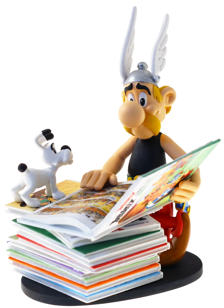 Figurine résine Astérix - Astérix et la pile de livres (Collectoys)