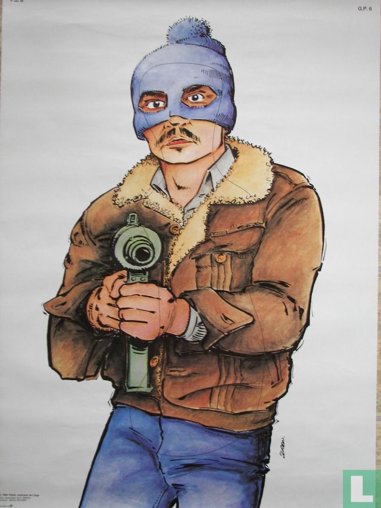Poster - Cible PJ Liège - Seron : Homme au bonnet bleu 1