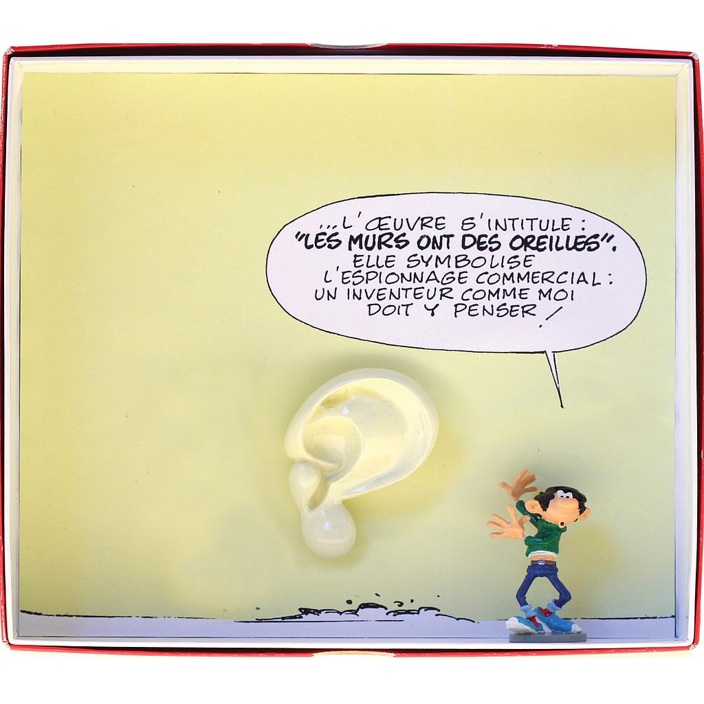 Figurine métal Gaston - Les inventions - L'oreille murale enregistreur (Avec décor) (Pixi)