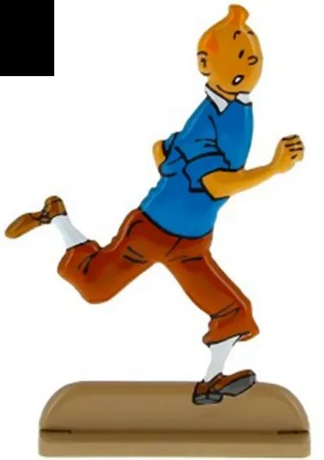 Figurine métal Tintin en relief – Tintin court dans les bijoux de la Castafiore