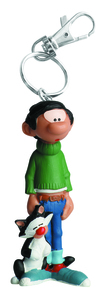 Figurine porte-clé PVC Gaston Lagaffe - Gaston et son chat