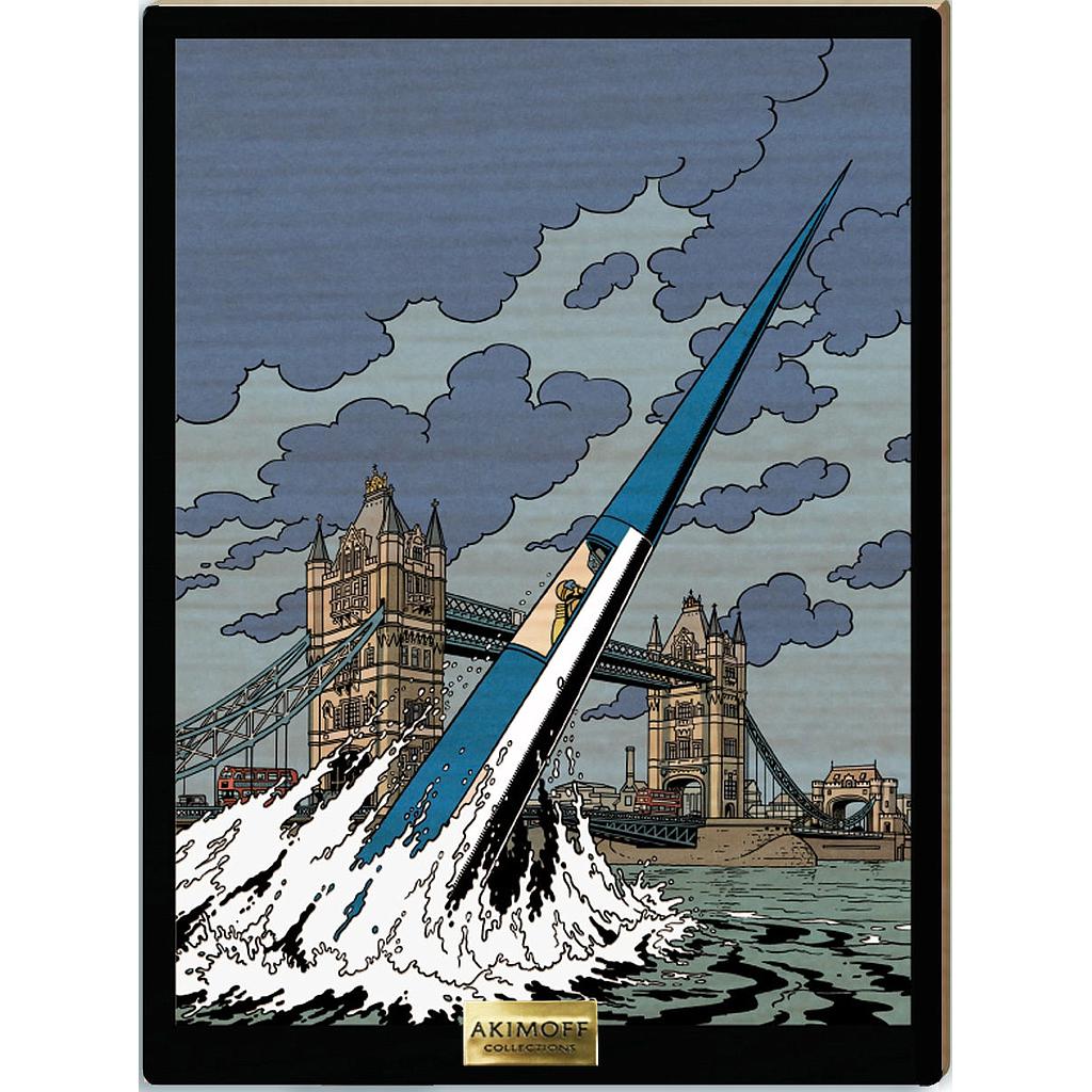 Tableau en bois Blake & Mortimer - T28 Le dernier Espadon- L’espadon surgit de La Tamise devant Tower Bridge
