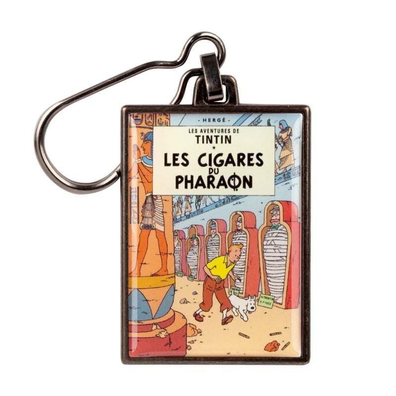 Figurine porte-clé métal Tintin - Couverture T04 Les cigares du Pharaon couleurs
