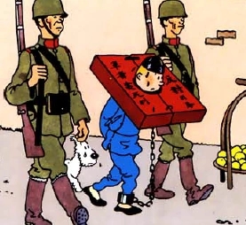 Tintin dans le carcan