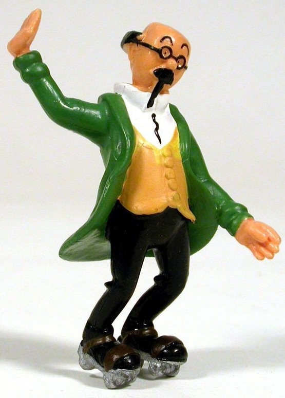 Figurine PVC Tintin - Tournesol en patins à roulettes