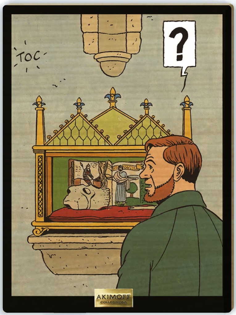 Tableau en bois Blake & Mortimer - T30 Signé Olrik - Dans l'église de Longval