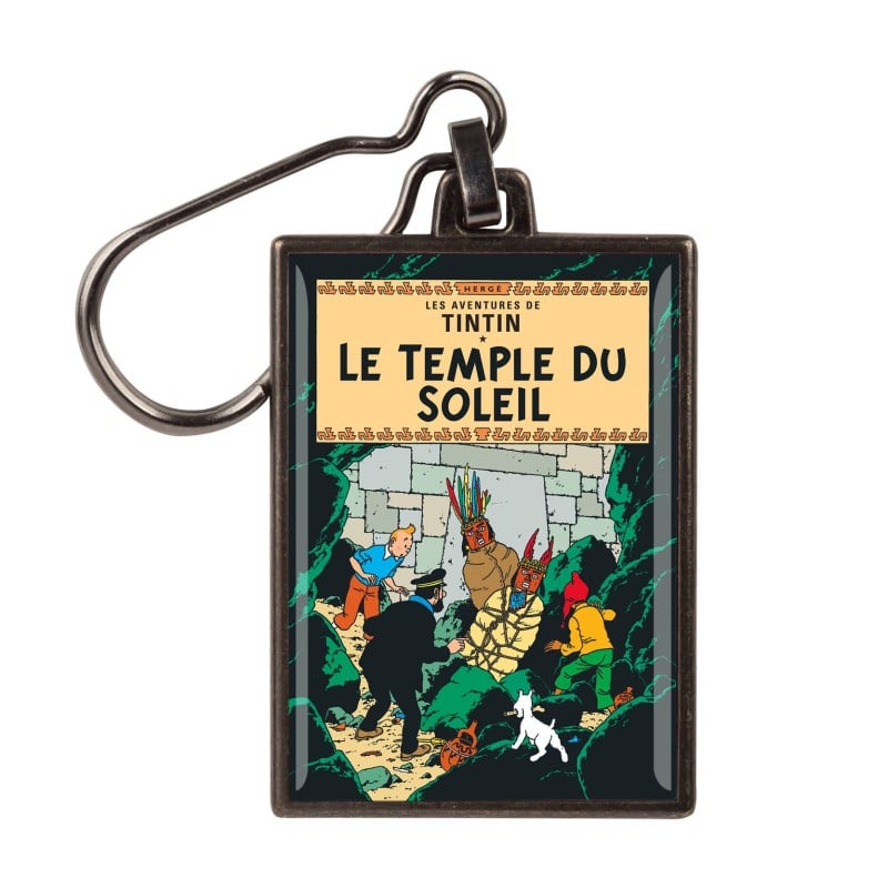 Figurine porte-clé métal Tintin - Couverture T14 Le temple du soleil