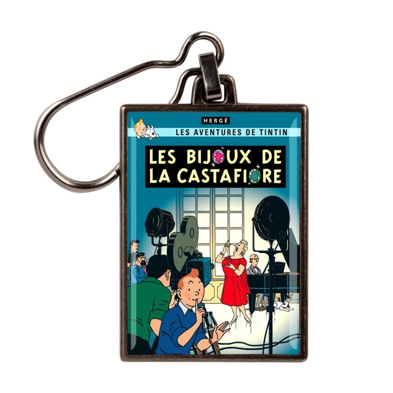 Figurine porte-clé métal Tintin - Couverture T21 Les bijoux de La Castafiore
