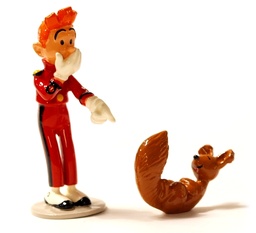 Figurine métal Spirou & Fantasio - Spirou et Spip riant (Pixi)