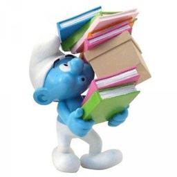 Figurine résine Le Schtroumpf - Pile de livres (Collectoys)
