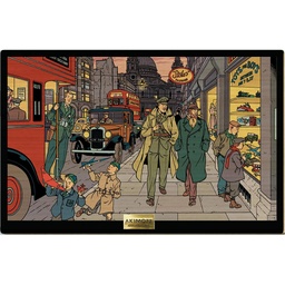 Tableau en bois Blake & Mortimer - T28 Le dernier Espadon - Une rue animée de Londres