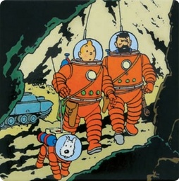 Magnet Tintin - Lune - Tintin, Haddock & Milou
