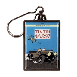 Figurine porte-clé métal Tintin - Couverture T01 Au pays des Soviets N/B colorisée