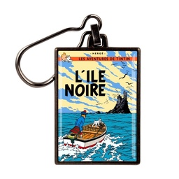 Figurine porte-clé métal Tintin - Couverture T07 L'île noire couleurs