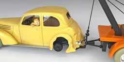 Voiture Tintin 1/24è #061 La voiture accidentée / Le crabe aux pinces d'or