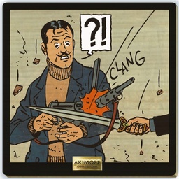 Tableau en bois Blake & Mortimer - T30 Signé Olrik - Rien ne résiste à Excalibur