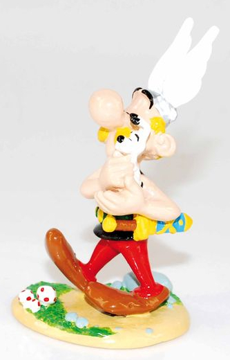 Figurine métal Astérix - Astérix portant Idéfix (Pixi)