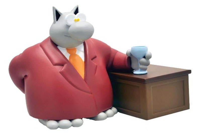 Le chat au bar (figurine en résine)