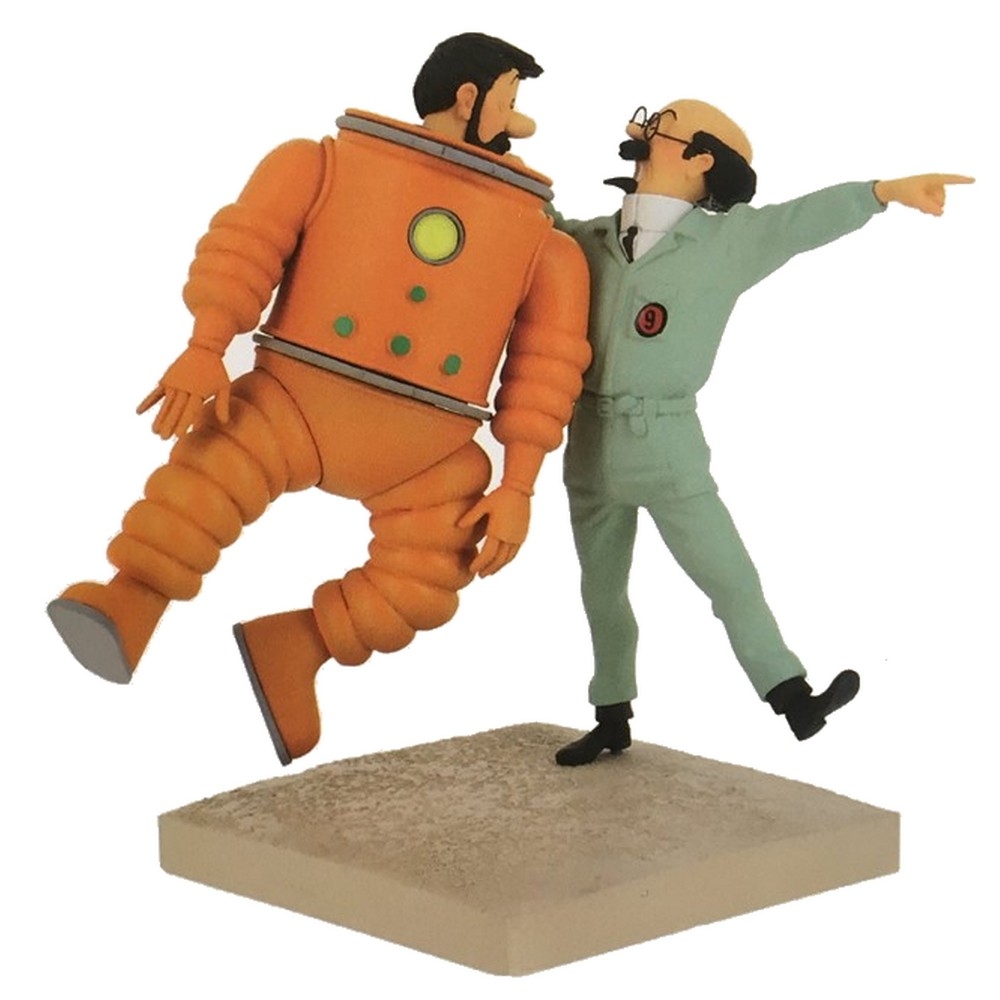 Figurine résine Tintin - Lune - Haddock et Tournesol