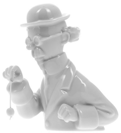 Figurine porcelaine Tintin - Buste Tournesol au pendule brillant