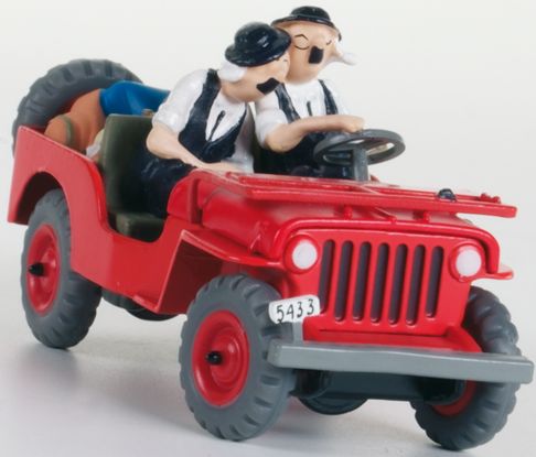 Voiture Tintin 1/43è #007 - Jeep Willys MB CJ2A rouge "Au pays de l’Or Noir" (1950)