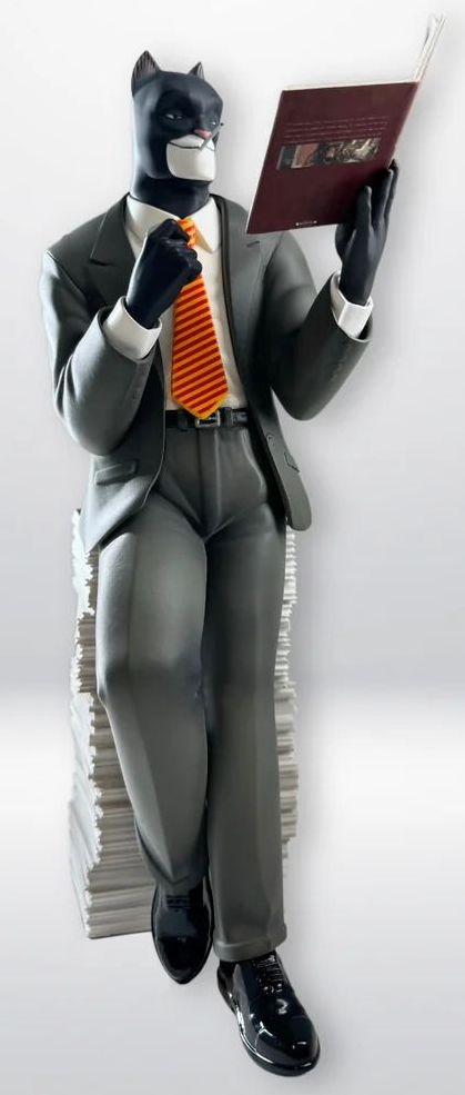 Figurine résine Blacksad - John Blacksad et la pile de livres (Collectoys)