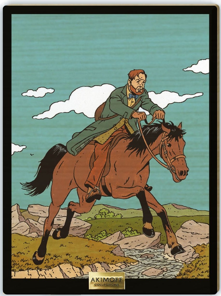 Tableau en bois Blake & Mortimer - T30 Signé Olrik - Mortimer cavalier expérimenté