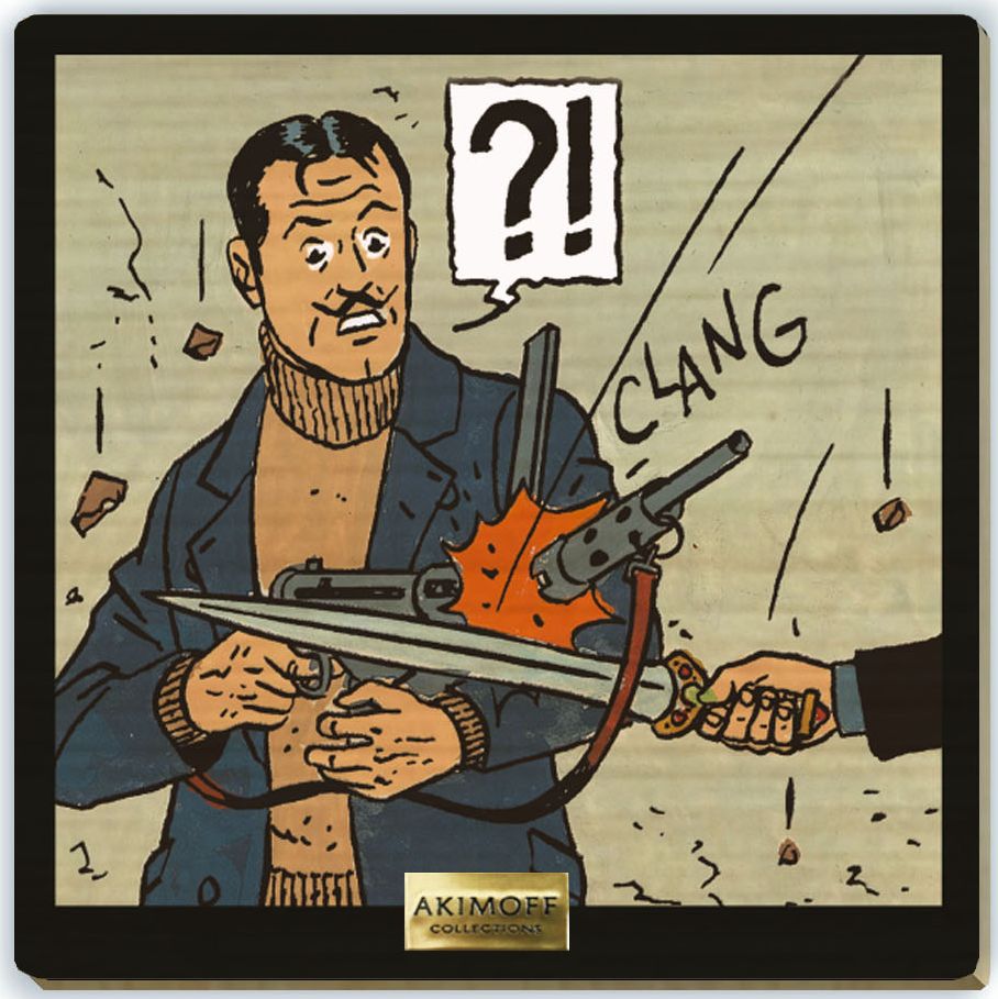 Tableau en bois Blake & Mortimer - T30 Signé Olrik - Rien ne résiste à Excalibur