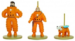 Figurine métal Tintin - 3 micro figurines lune
