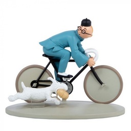 Figurine résine Tintin - T05 Le Lotus Bleu N/B Colorisé - Tintin en vélo HS04