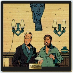 Tableau en bois Blake & Mortimer - T06 La marque jaune - En tenue de nuit